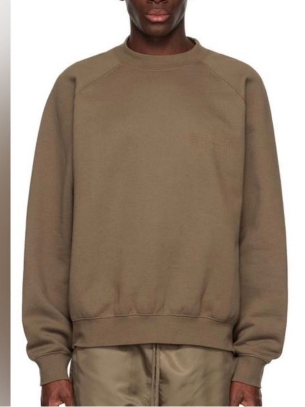 Fear of God Essentials Light Brown Crewneck Sweatshirt Men's Size M